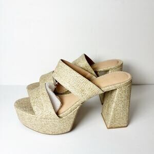 CHINESE LAUNDRY NICE PLATFORM SANDAL WOMEN NATURAL HEELS SIZE 9.5 NEW WITH BOX